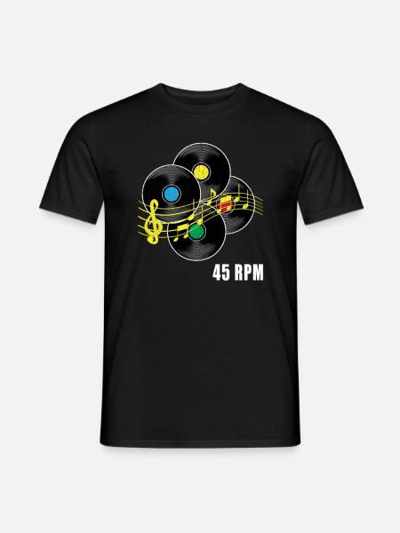 45 RPM record Hipster Record LP record - Men's T-Shirt - black
