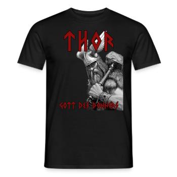 Thor - Dieu du tonnerre - T-shirt homme - noir - Devant - AI Model Male 178 light (178cm)