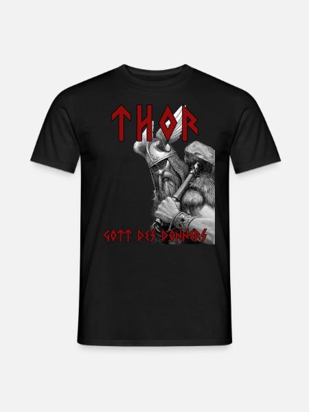 Thor - Gott des Donners - Männer T-Shirt - Schwarz