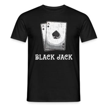 Blackjack Blackjack Card Game Gambling luck - Men's T-Shirt - black - Front - AI Model Male 178 light (178cm)