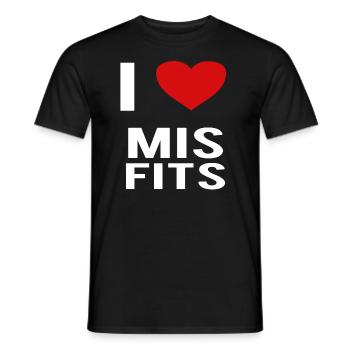 misfits mis fits misfits Mis Fits Misfits - Männer T-Shirt - Schwarz - Vorne - AI Model Male 178 light (178cm)