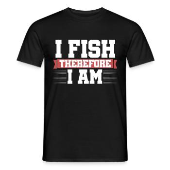 I fish therefore I am - Männer T-Shirt - Schwarz - Vorne - AI Model Male 178 light (178cm)