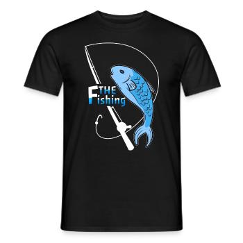 The fishing - Men's T-Shirt - black - Front - AI Model Male 178 light (178cm)