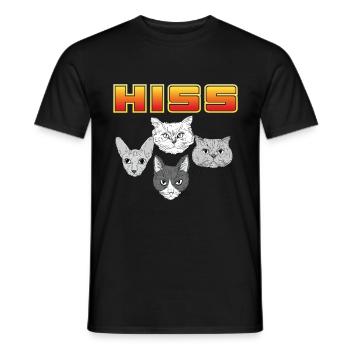 Lustiges Katzen Kätzchen Rock Liebhaber - Hiss - Männer T-Shirt - Schwarz - Vorne - AI Model Male 178 light (178cm)