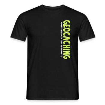 Geocaching hobby becomes too passionate gift - Men's T-Shirt - black - Front - AI Model Male 178 light (178cm)