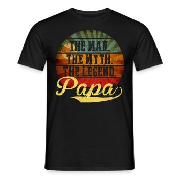 Papa - The Man, the Myth, the Legend Geschenkidee - Männer T-Shirt - Schwarz - Vorne - AI Model Male 178 light (178cm)