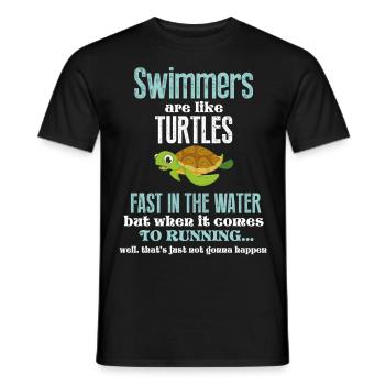 swimmers are like turtles - Men's T-Shirt - black - Front - AI Model Male 178 light (178cm)