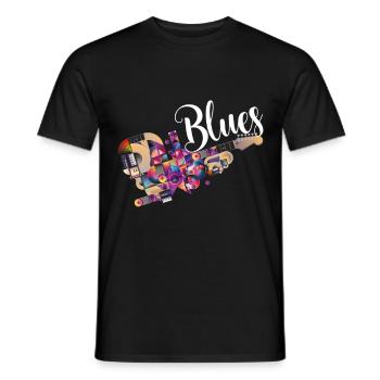 guitare blues - T-shirt homme - noir - Devant - AI Model Male 178 light (178cm)