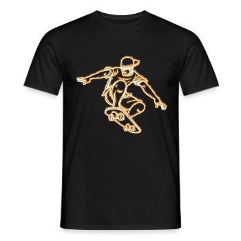 Skateboard Geschenk - Männer T-Shirt - Schwarz - Vorne - AI Model Male 178 light (178cm)