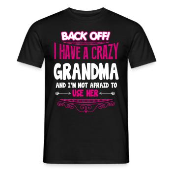 grand-mère folle - T-shirt homme - noir - Devant - AI Model Male 178 light (178cm)