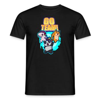 Unicorn Panda Cat Portal Motivation - Men's T-Shirt - black - Front - AI Model Male 178 light (178cm)