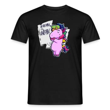 Unicorn Pregnancy Gift Horn Children - Men's T-Shirt - black - Front - AI Model Male 178 light (178cm)