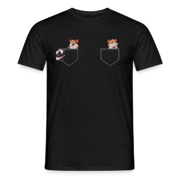 Hamster Meerschweinchen Geschenk Brusttasche - Männer T-Shirt - Schwarz - Vorne - AI Model Male 178 light (178cm)