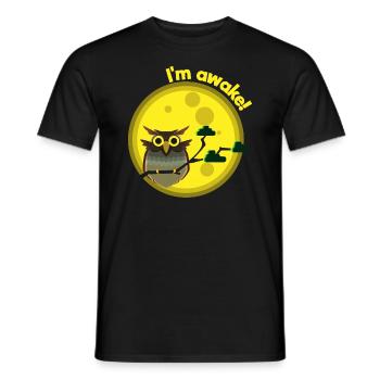 Owl Moonlight Overturned Night Sleeping Gift - Men's T-Shirt - black - Front - AI Model Male 178 light (178cm)