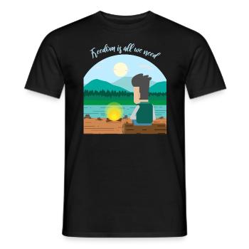 Freedom Horizon Freedom Place Gift - Men's T-Shirt - black - Front - AI Model Male 178 light (178cm)