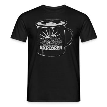 Mug Explorer Mug Camping Gift - Men's T-Shirt - black - Front - AI Model Male 178 light (178cm)