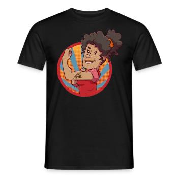 Girl Frauen Power Bizeps Kraft Geschenk - Männer T-Shirt - Schwarz - Vorne - AI Model Male 178 light (178cm)