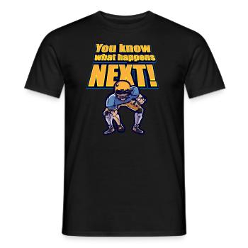 Football Position Tackle Aggressive Gift - Men's T-Shirt - black - Front - AI Model Male 178 light (178cm)
