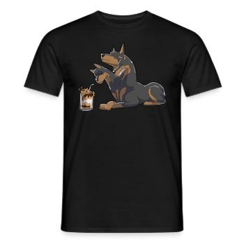 Dobermann Hund Kerberos Milchshake Rasse Geschenk - Männer T-Shirt - Schwarz - Vorne - AI Model Male 178 light (178cm)