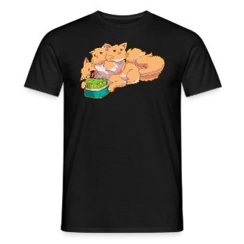 Cadeau moelleux Kerberos Chat Maine Coon - T-shirt homme - noir - Devant - AI Model Male 178 light (178cm)