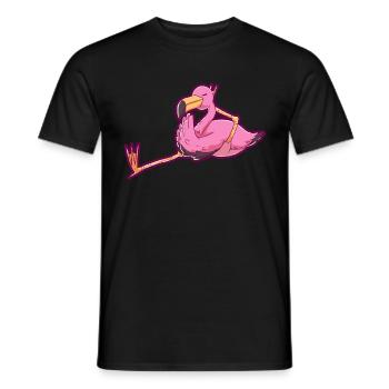 Cadeau de maîtres de zoo oiseau Flamingo - T-shirt homme - noir - Devant - AI Model Male 178 light (178cm)