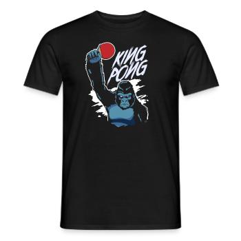 King Pong Cadeau De Gorilla Kong De Tennis De Table - T-shirt homme - noir - Devant - AI Model Male 178 light (178cm)