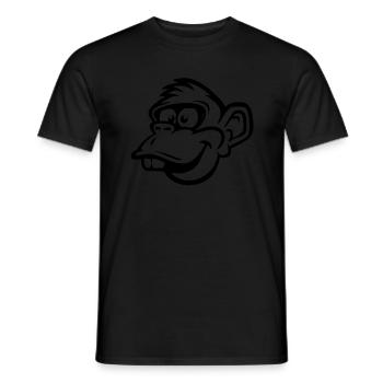 Cadeau drôle de chimpanzé tête de singe - T-shirt homme - noir - Devant - AI Model Male 178 light (178cm)