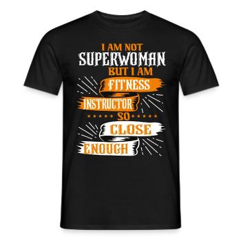 Ich bin keine Superfrau, aber ich bin Fitnesstrainer - Männer T-Shirt - Schwarz - Vorne - AI Model Male 178 light (178cm)
