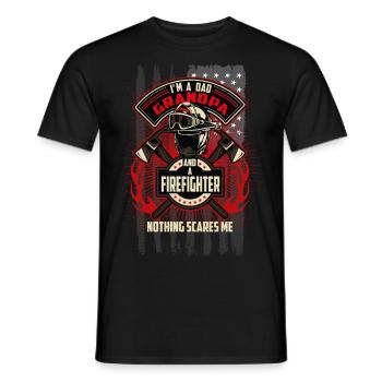 ima papa papy et un pompier - T-shirt homme - noir - Devant - AI Model Male 178 light (178cm)
