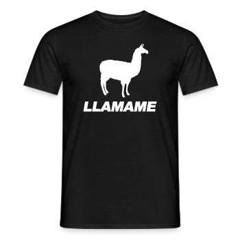 Funny Lama Spanish word game - Men's T-Shirt - black - Front - AI Model Male 178 light (178cm)