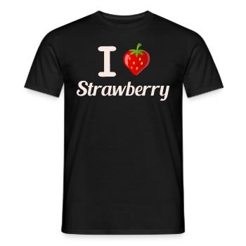 J'aime fraises fraises cadeau amour été - T-shirt homme - noir - Devant - AI Model Male 178 light (178cm)