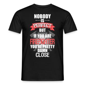 firefighter - Men's T-Shirt - black - Front - AI Model Male 178 light (178cm)