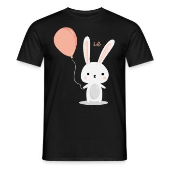 niedlicher Hase - süßes Geschenk Luftballon Sommer - Männer T-Shirt - Schwarz - Vorne - AI Model Male 178 light (178cm)