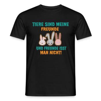 Tiere sind Meine Freunde und isst man nich - Männer T-Shirt - Schwarz - Vorne - AI Model Male 178 light (178cm)