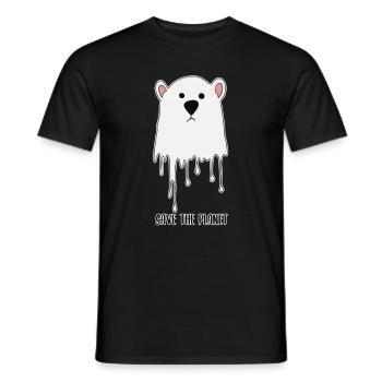 Schmelzender Polarbär Klimaschutz Klimawandel Welt - Männer T-Shirt - Schwarz - Vorne - AI Model Male 178 light (178cm)