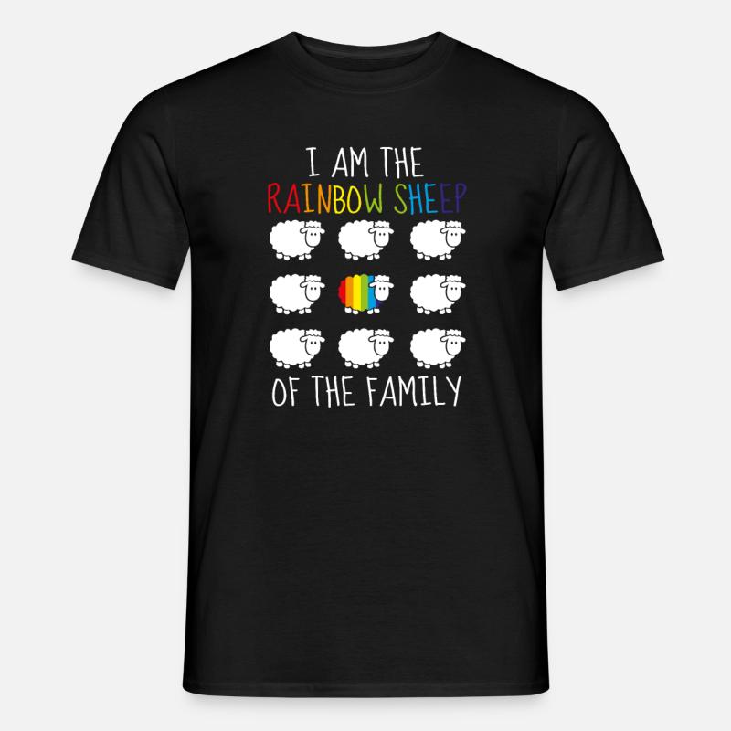 LGBT Rainbow Sheep Regenbogenschaf CSD - Männer T-Shirt - Schwarz