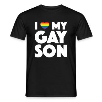 J'aime mon fils gay LGBT parents fiers gay - T-shirt homme - noir - Devant - AI Model Male 178 light (178cm)