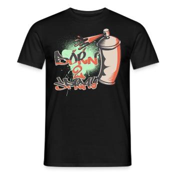 Born To Spray Graffiti Style Design - Men's T-Shirt - black - Front - AI Model Male 178 light (178cm)