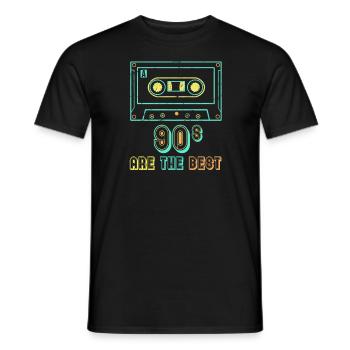 Retro cassette 90s party - Men's T-Shirt - black - Front - AI Model Male 178 light (178cm)