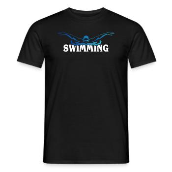 Swimming Shirt Swimming Tires Pool Water Geschen - Men's T-Shirt - black - Front - AI Model Male 178 light (178cm)