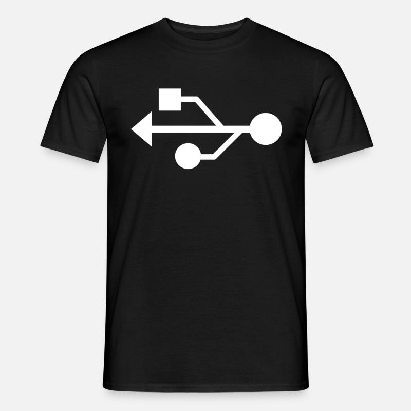 USB Anschluss - Männer T-Shirt - Schwarz
