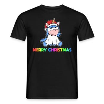Christmas unicorn Christmas unicorn - Men's T-Shirt - black - Front - AI Model Male 178 light (178cm)