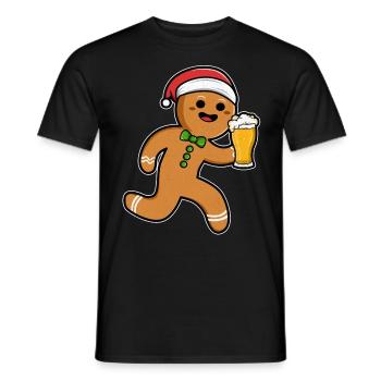 Bonhomme en pain d'épice - T-shirt homme - noir - Devant - AI Model Male 178 light (178cm)