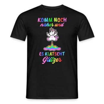 Mittelfinger Einhorn Furz - Männer T-Shirt - Schwarz - Vorne - AI Model Male 178 light (178cm)