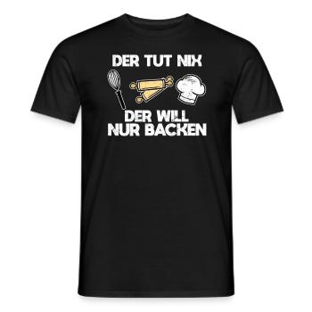 Plätzchen backen Bäcker - Männer T-Shirt - Schwarz - Vorne - AI Model Male 178 light (178cm)