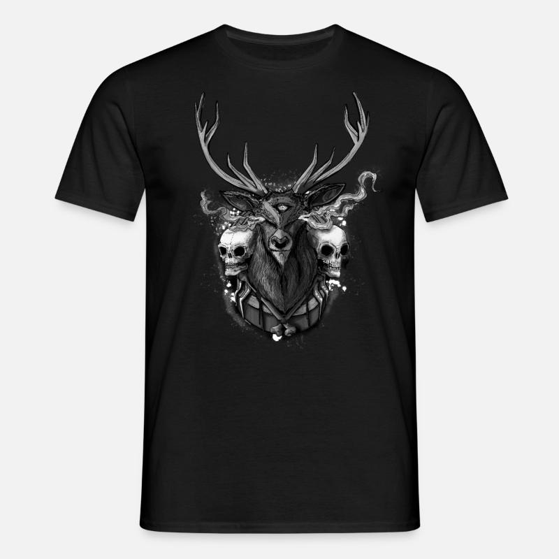 Deer - BONE SQL PRY - Men's T-Shirt - black