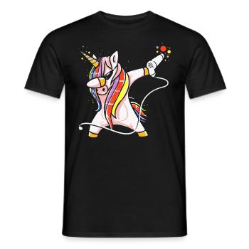 Friseurinnen Frisör Friseur Einhorn Föhn Lustig - Männer T-Shirt - Schwarz - Vorne - AI Model Male 178 light (178cm)