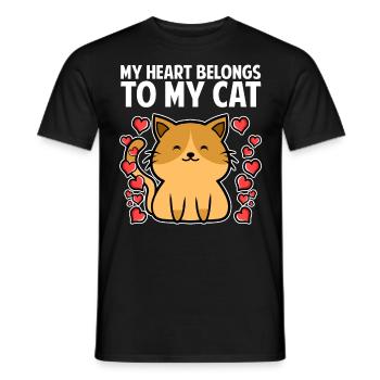 Les amoureux des chats - T-shirt homme - noir - Devant - AI Model Male 178 light (178cm)