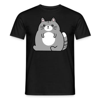 Big cat cat lover fat cats - Men's T-Shirt - black - Front - AI Model Male 178 light (178cm)