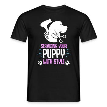 Hunde Styling Hunde Friseure - Männer T-Shirt - Schwarz - Vorne - AI Model Male 178 light (178cm)